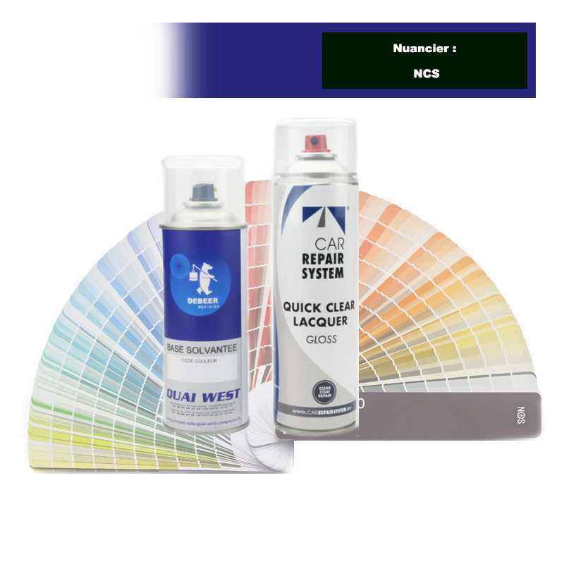 Kit Aérosol Peinture couleur bi-couches solvantée + vernis