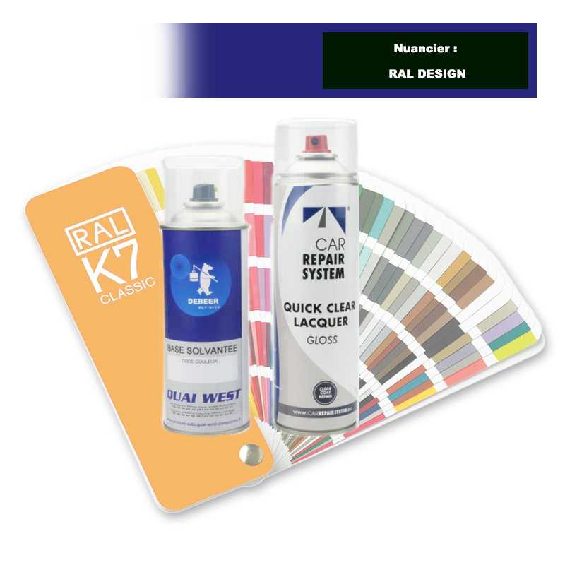 Kit Aérosol Peinture couleur bi-couches solvantée + vernis