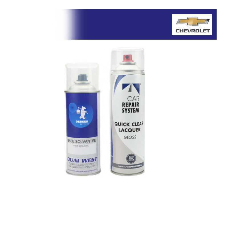 Kit Aérosol Peinture Chevrolet bi-couches solvantée + vernis