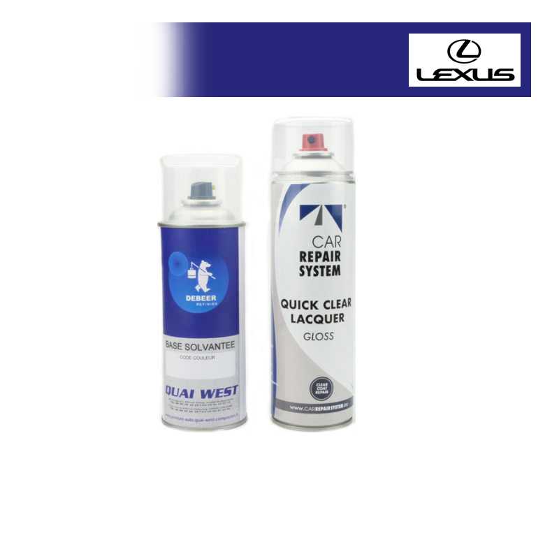 Kit Aérosol Peinture Lexus bi-couches solvantée + vernis