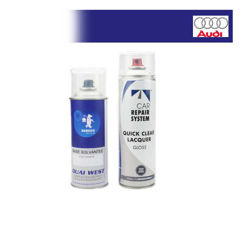 Kit Aérosol Peinture Audi bi-couches solvantée + vernis