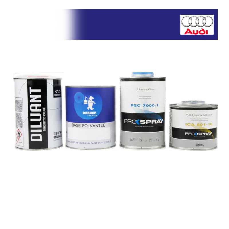 Kit Peinture Audi bi-couches solvantée + Kit Vernis