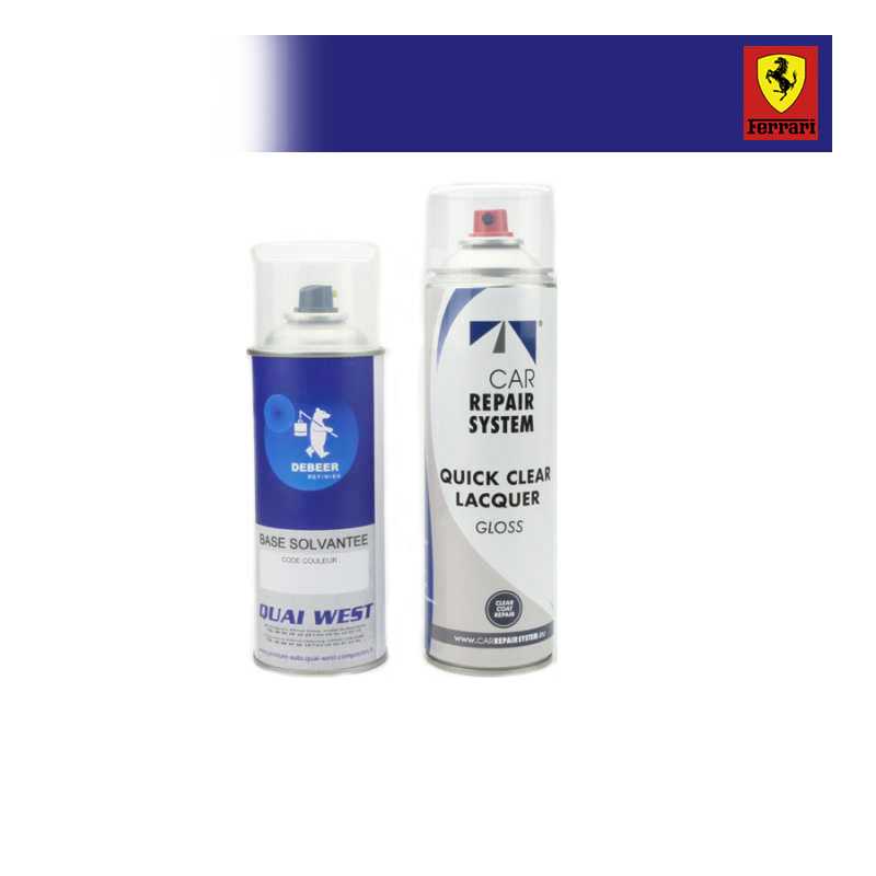 Kit Aérosol Peinture Ferrari bi-couches solvantée + vernis