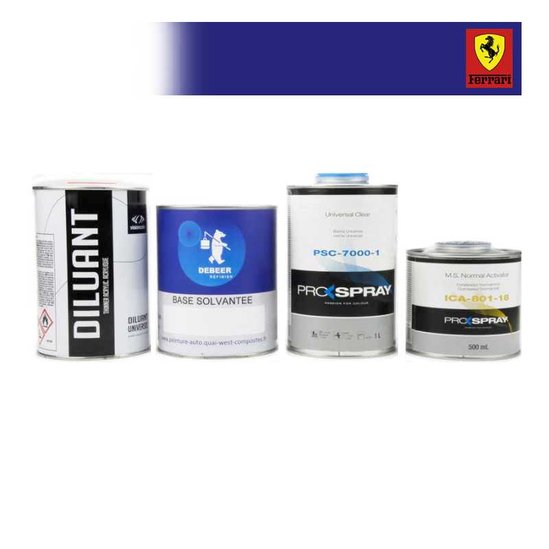 Kit Peinture Ferrari bi-couches solvantée + Kit Vernis