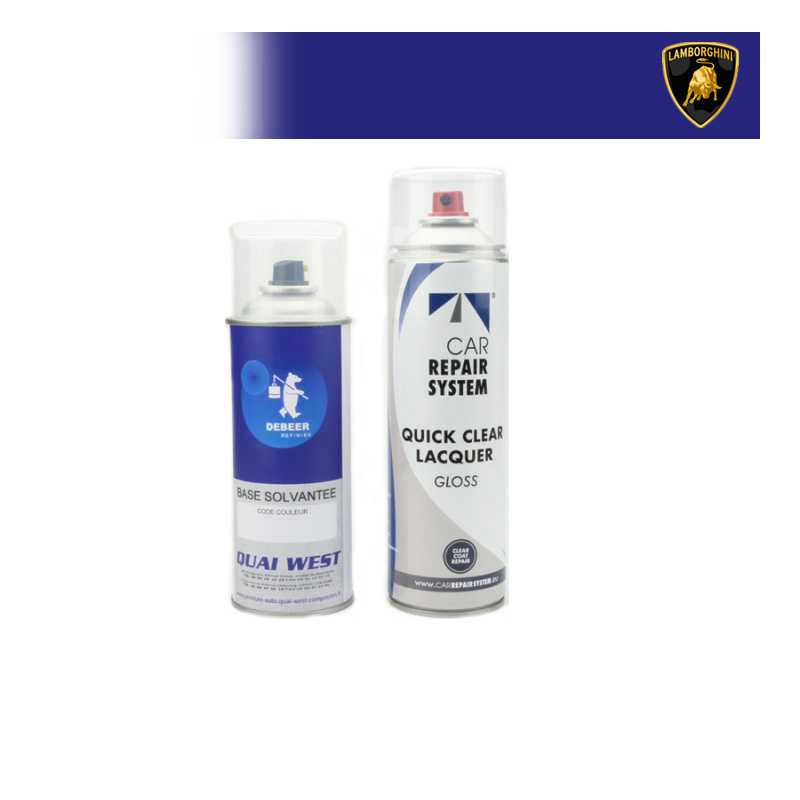 Kit Aérosol Peinture Lamborghini bi-couches solvantée + vernis