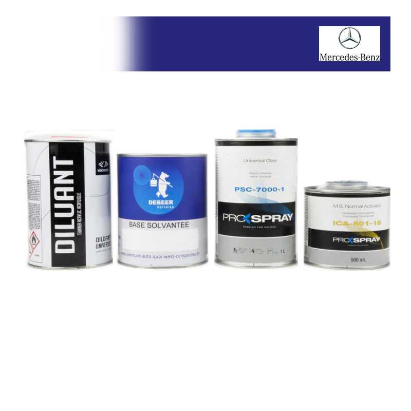 Kit Peinture Mercedes-Benz bi-couches solvantée + Kit Vernis