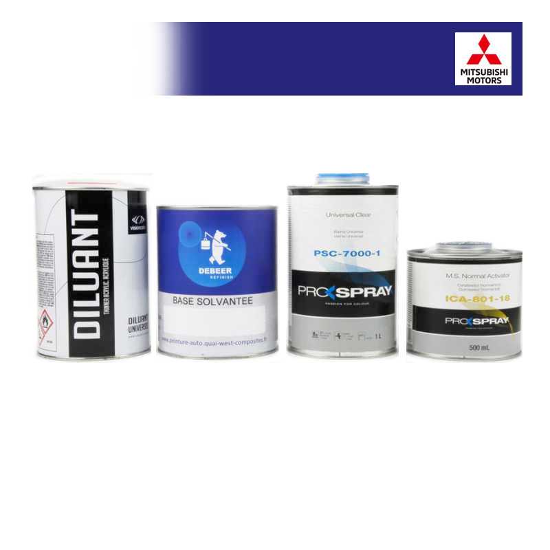 Kit Peinture Mitsubishi bi-couches solvantée + Kit Vernis