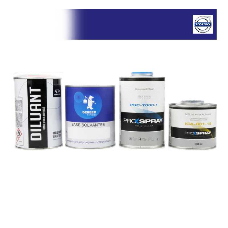 Kit Peinture Volvo bi-couches solvantée + Kit Vernis